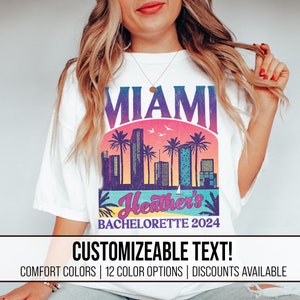 Custom Miami Bachelorette Shirts Miami Bridesmaid Proposal Miami Bach Party Personalized Beach Bachelorette Miami Weekend Miami Beach Bach Shirts