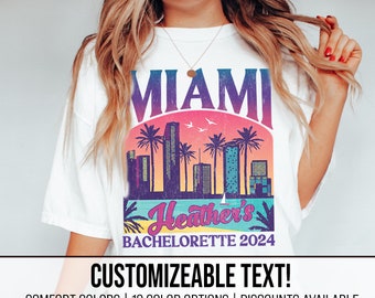 Custom Miami Bachelorette Shirts Miami Bridesmaid Proposal Miami Bach Party Personalized Beach Bachelorette Miami Weekend Miami Beach Bach