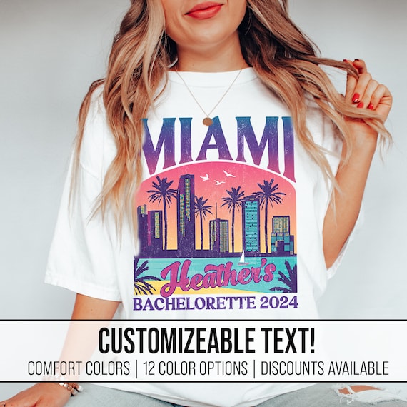 Custom Miami Bachelorette Shirts Miami Bridesmaid Proposal Miami Bach Party Personalized Beach Bachelorette Miami Weekend Miami Beach Bach