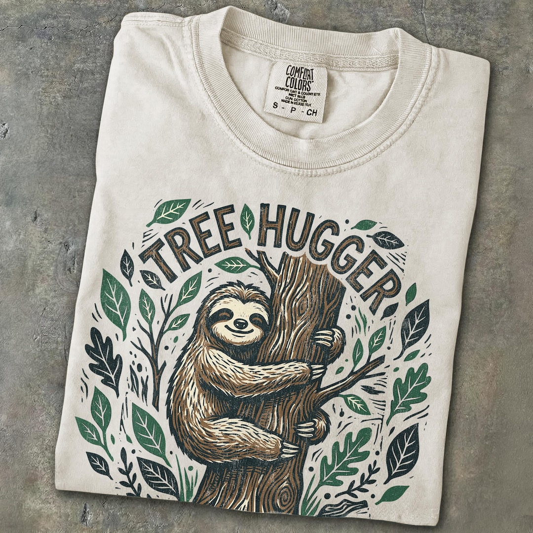 Sloth Backpackers Tree Hugger Sloth Shirt Lazy Animal Tee Funny Outdoor Adventurer Gift ...
