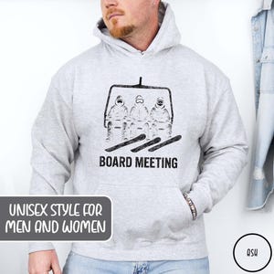 Funny Board Meeting Snowboard Hoodie Boarding Sweatshirt Snowboarder Top Winter Sport Hoodie Gift for Snowboarder Gift for Snowboard Lovers