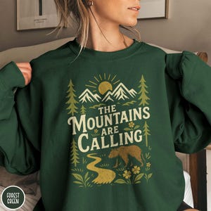 The Mountains Are Calling Sweatshirt Mountain Lover Sweater Mountaineering Backpacker Cadeau voor Muesli Girl Crewneck Mountain Climbing Shirt