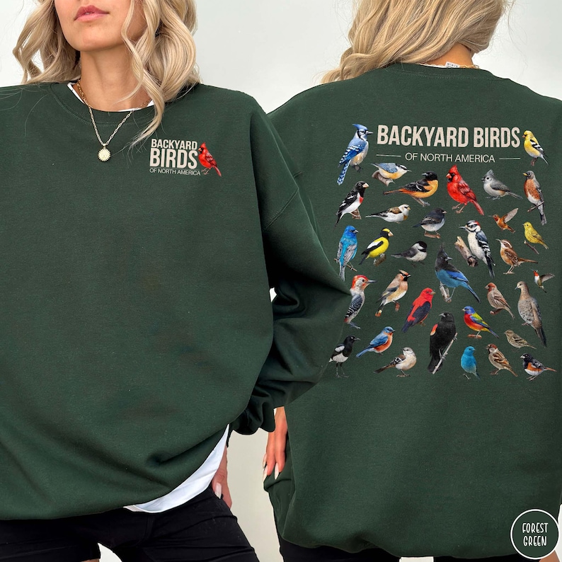 Backyard Birds Sweatshirt American Birding Apparel Bird Watching Gift ...