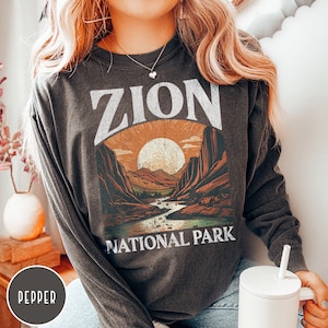 Zion Shirt Utah Shirt Zion National Park Shirt Zion Long Sleeve Shirt Utah Graphic Tee National Park Long Sleeve Shirt Vintage Utah Tee Zion