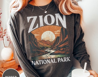 Zion Shirt Utah Shirt Zion National Park Shirt Zion Long Sleeve Shirt Utah Graphic Tee National Park Long Sleeve Shirt Vintage Utah Tee Zion