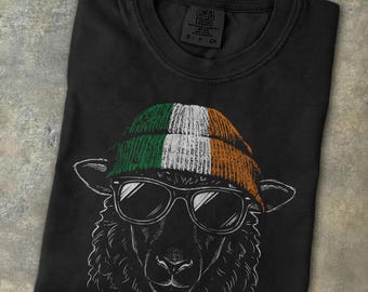 Irish Sheep Beanie Shirt Ireland Travel Souvenir Funny Farm Animal Tee St Patricks Day Celtic Heritage Vacation Gift Countryside Trip TShirt