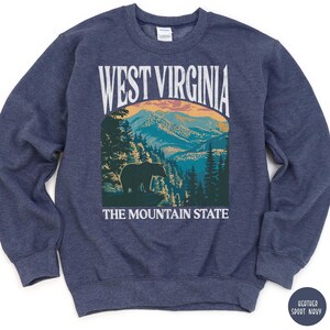 West Virginia Sweatshirt WV Mountaineers Sweater West Virginia State Crewneck Appalachian Mountain Shirt West Virginia Gift New River Gorge Sweatshirt