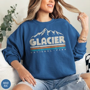 Glacier National Park Sweatshirt Glacier Park Shirt Montana Crewneck Rocky Mountain Sweater National Parks Gift for Mountain Lover Rockies