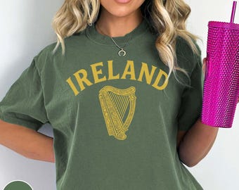 Ireland Vintage Harp Comfort Colors T-Shirt Ireland Shirt Ireland Harp Gift for Irish Gift Musical Harp Shirt Ireland Lover Irish Pride Tee