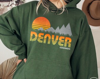 Denver Colorado Hoodie Retro Colorado Mountains Sweatshirt Rocky Mountain Shirt Denver Shirt Mountain Hiking Sweatshirt Colorado Gift