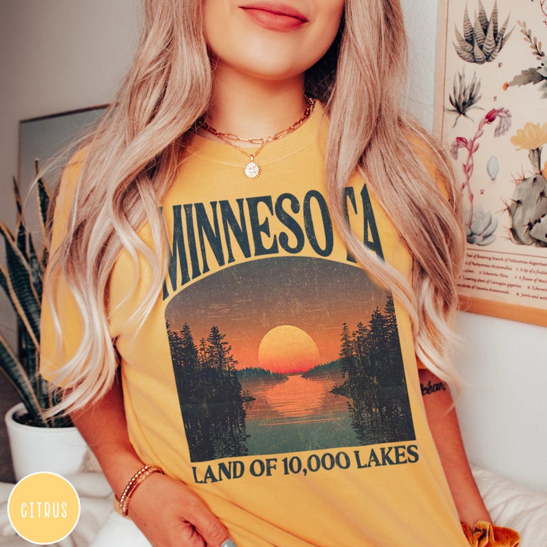 Minnesota Shirt Minnesota State Tee Midwest Shirt Lake Shirt Minnesota Gift Minnesota Vacation Vintage Inspired Tee Minnesota Voyageurs Shirt 10000 Lakes Shirt