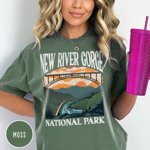New River Gorge Tee, New River Gorge National Park Shirt, West Virginia T-shirt, Comfort Colors, Oversized Tee, Mountains, Appalachian Trail