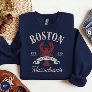 Boston Sweatshirt Boston Massachusetts Sweater Boston Lobster City Crewneck Boston Varsity Crewneck New England Crewneck Boston Souvenir