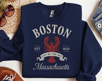 Boston Sweatshirt Boston Massachusetts Sweater Boston Lobster City Crewneck Boston Varsity Crewneck New England Crewneck Boston Souvenir
