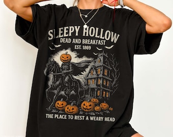 Sleepy Hollow Dead and Breakfast Halloween T-Shirt Legend of Sleepy Hollow Comfort Colors Horror T-Shirt Bookish Halloween Headless Horseman