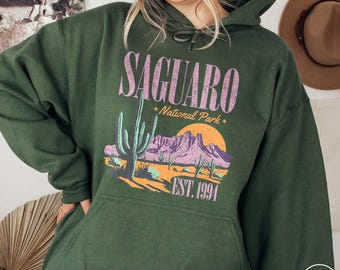 Saguaro National Park Arizona Hoodie Saguaro Cactus Sweatshirt Cactus Lover Gift for Desert Lover Desert Hoodie National Park Hoodie for Her