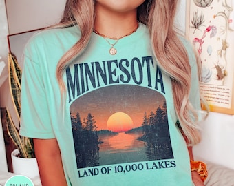 Minnesota Shirt Minnesota State Tee Midwest Shirt Lake Shirt Minnesota Gift Minnesota Vacation Vintage Inspired Tee Minnesota Voyageurs Gift