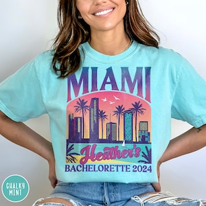 Custom Miami Bachelorette Shirts Miami Bridesmaid Proposal Miami Bach Party Personalized Beach Bachelorette Miami Weekend Miami Beach Bach Shirts