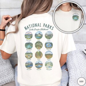 Pacific Northwest National Parks Shirt Outdoors Gift for Parks Lover Yosemite Mount Rainier Park Shirt for Her Forestcore Shirt PNW Clothes