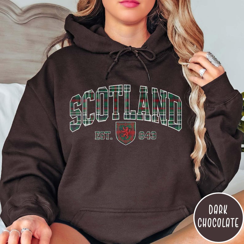Scotland Varsity Hoodie Scotland Sweatshirt Plaid Sweatshirt Gift for Scotsmen Gift Scottish Hoodie Scottish Travel Sweater Scotland Lover