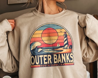Outer Banks Sweatshirt OBX North Carolina Crewneck Coverup Beachy Sweatshirt North Carolina Vacation Sweatshirt Pogue Life Shirt Hatteras
