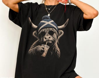Camiseta de vaca de las Tierras Altas, camiseta de ganado escocés, Escocia, Tierras Altas, herencia, raíces, recuerdo de viaje, regalo, vintage, amante de los animales, granja celta, camiseta rústica