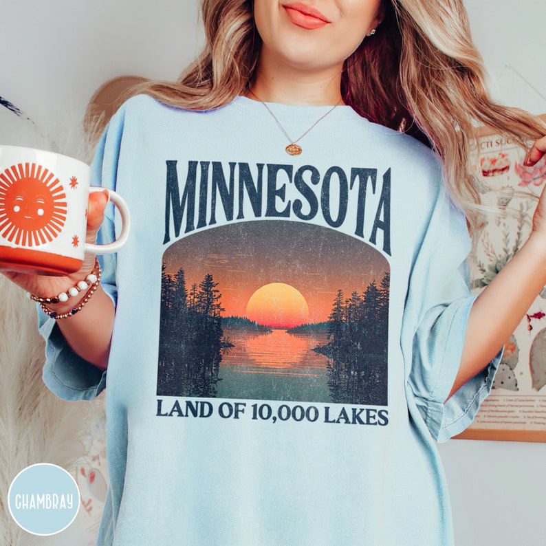 Minnesota Shirt Minnesota State Tee Midwest Shirt Lake Shirt Minnesota Gift Minnesota Vacation Vintage Inspired Tee Minnesota Voyageurs Shirt 10000 Lakes Shirt