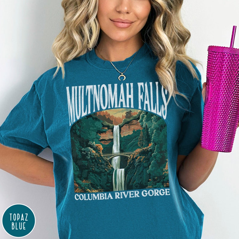 Pacific Northwest Shirt Multnomah Falls Shirt Oregon Shirt Washington Crewneck Waterfall Shirt Pacific Northwest Gift Columbia River Gorge Shirt