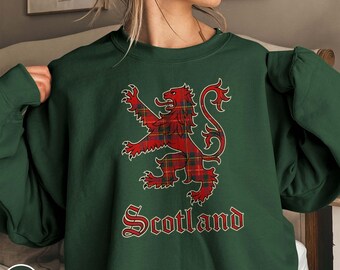 Plaid Scotland Sweater Scottish Highlands Crewneck Sassenach Sweatshirt Edinburgh Travel Isle of Skye Gift Glasgow Gift for Scotland Lover