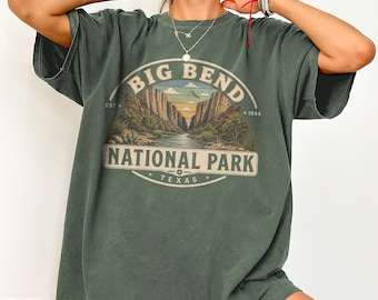 Big Bend National Park Shirt Texas Canyon Landscape Tee Vintage Nature Hiking Camping Gift Desert Mountain Outdoor Adventure Travel Souvenir