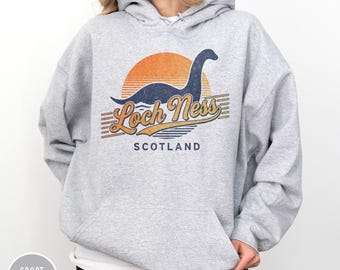Loch Ness Scotland Hoodie Vintage Nessie Lake Monster Pullover Retro Highlands Travel Gift Scottish Cryptid Lover Lochness Vacation Souvenir