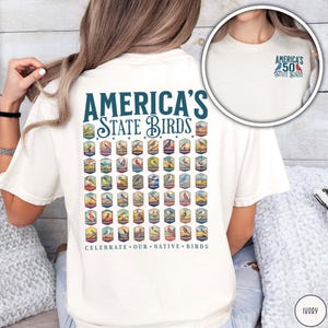 50 State Birds Shirt Birding Shirt Birding Apparel Colorful Birds Tee Bird Lover Shirt Gift for Birder Shirt Birding Birdwatching Present