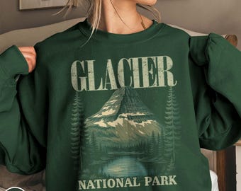 Glacier National Park Sweatshirt cadeau voor parkwachter begaafde nationale parken shirt backpacker cadeau Forestcore trui Montana Mountain shirt