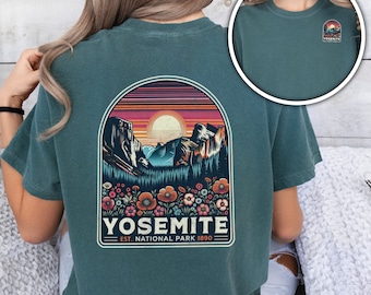 Yosemite National Park Shirt Wildflower Tee California Vintage Granola Girl Flower Crewneck Hiking Shirt Camping Clothes Parks Gift for Her