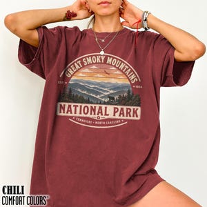 Great Smoky Mountains National Park Shirt Tennessee Nature Lovers Retro Tee Wilderness Adventure T-shirt North Carolina Hiking Souvenir Gift Chili