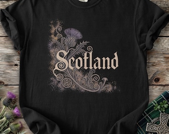 Scotland Ancient Symbolism Shirt Scottish Thistle Heritage Tee Travel Gift Souvenir Celtic Botanical Vintage Highland Nature Adventure Hiker