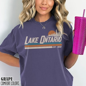 Lake Ontario Great Lakes Shirt Vintage Quiet Activism Tee Comfort Colors Canada Tee Gulf of Mexico Subtle Anti Trump Shirt Travel Shirt Grape