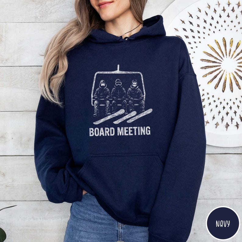 Funny Board Meeting Snowboard Hoodie Boarding Sweatshirt Snowboarder Top Winter Sport Hoodie Gift for Snowboarder Gift for Snowboard Lovers