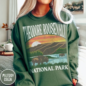 Buffalo Sweatshirt, Bison sweatshirt, Western Sweatshirt, Theodore Roosevelt National Park Sweatshirt, National Park Gift, North Dakota
