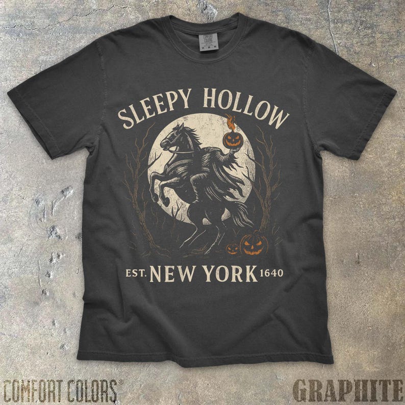 Legend of Sleepy Hollow Bookish Halloween Shirt Retro Horror Comfort Colors Horror Tee Headless Horseman Ichabod Crane Sleepy Hollow Shirt