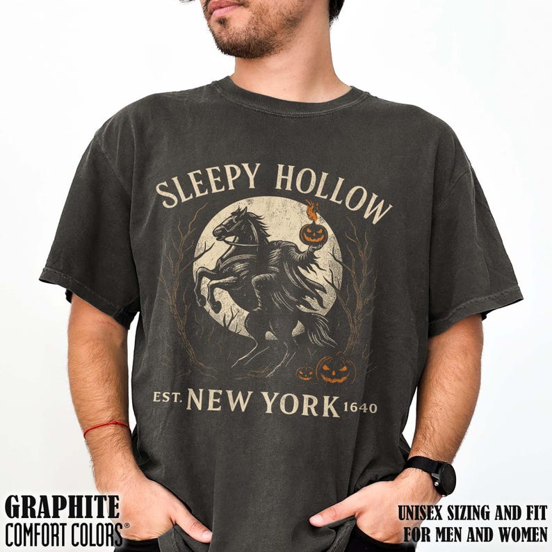 Legend of Sleepy Hollow Bookish Halloween Shirt Retro Horror Comfort Colors Horror Tee Headless Horseman Ichabod Crane Sleepy Hollow Shirt