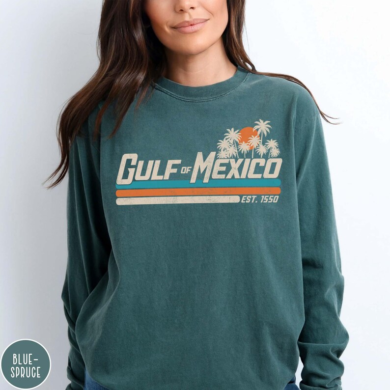 Gulf of Mexico Long Sleeve Shirt Gulf Coast Shirt Texas Alabama Mississippi Florida Beach Crewneck Mexico Gift for Mexico Lover Shirt