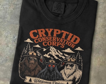 National Parks Cryptid Conservation Shirt Bigfoot Mothman Yeti Wilderness Creature Vintage Tee Protect Our Parks Hiking Camping T-shirt Gift