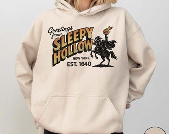 Retro Sleepy Hollow Spooky Vibes Hoodie Sleepy Hollow Hoodie Funny Bookish Halloween Sweater Ichabod Crane Headless Horseman Halloween Gift