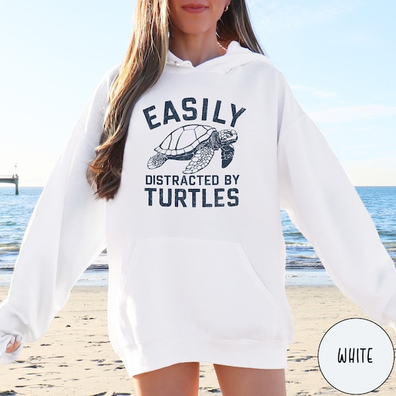 Turtle Hoodie Turtle Lover Sweatshirt Easily Distracted By Turtles Beach Coverup Gift for Turtle Lover Ocean Lover Respect the Locals Hoodie