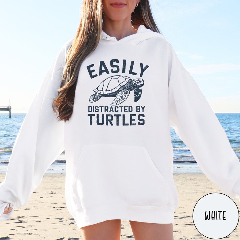 Turtle Hoodie Turtle Lover Sweatshirt Easily Distracted By Turtles Beach Coverup Gift for Turtle Lover Ocean Lover Respect the Locals Hoodie