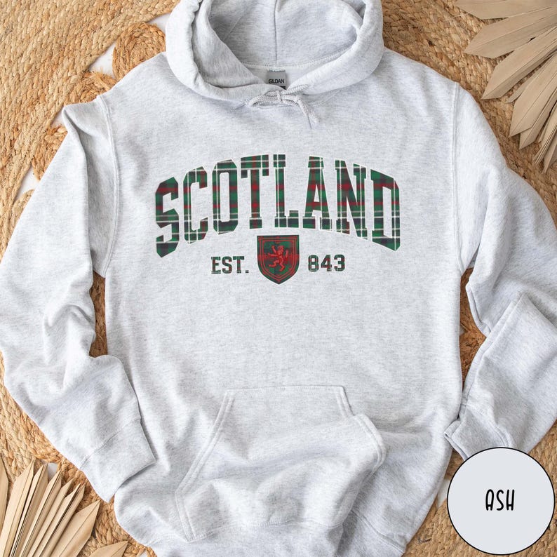 Scotland Varsity Hoodie Scotland Sweatshirt Plaid Sweatshirt Gift for Scotsmen Gift Scottish Hoodie Scottish Travel Sweater Scotland Lover