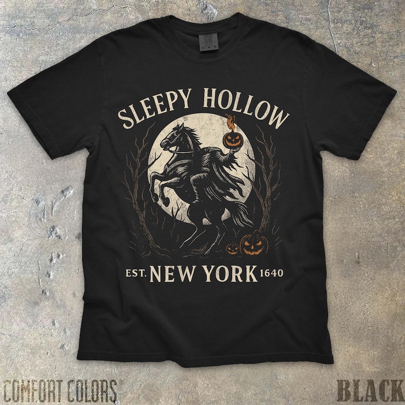 Legend of Sleepy Hollow Bookish Halloween Shirt Retro Horror Comfort Colors Horror Tee Headless Horseman Ichabod Crane Sleepy Hollow Shirt