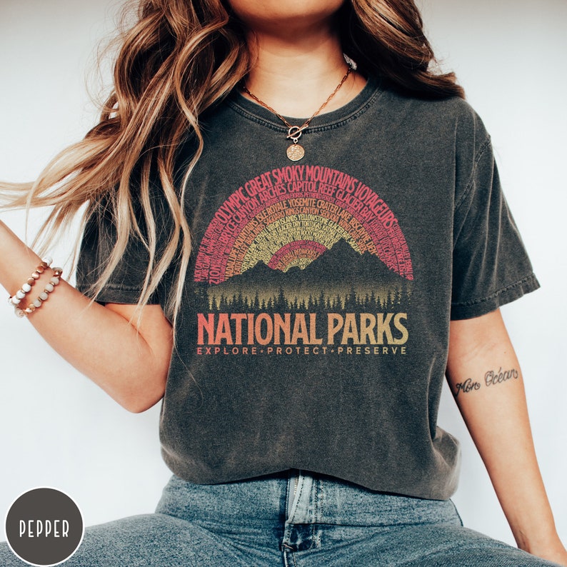 Vintage National Parks Shirt US National Park Gifts National Park Camping Gift Mountain Hiking Shirt Park Tee Outdoor Lover Adventure Shirt