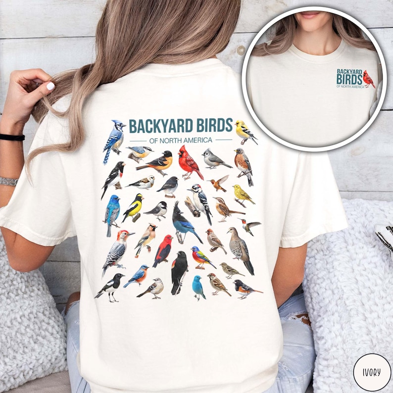 Backyard Birds Birding Apparel Bird Shirt Comfort Colors Bird Shirt Birding Gift Birdwatching Present Bird Watching Gift Colorful Birds Tee